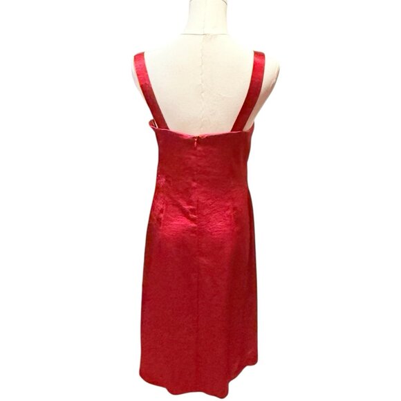 NWT Y2K Babydoll Red Satin Sleeveless Holiday Womens Dress Size 12 - Picture 5 of 13